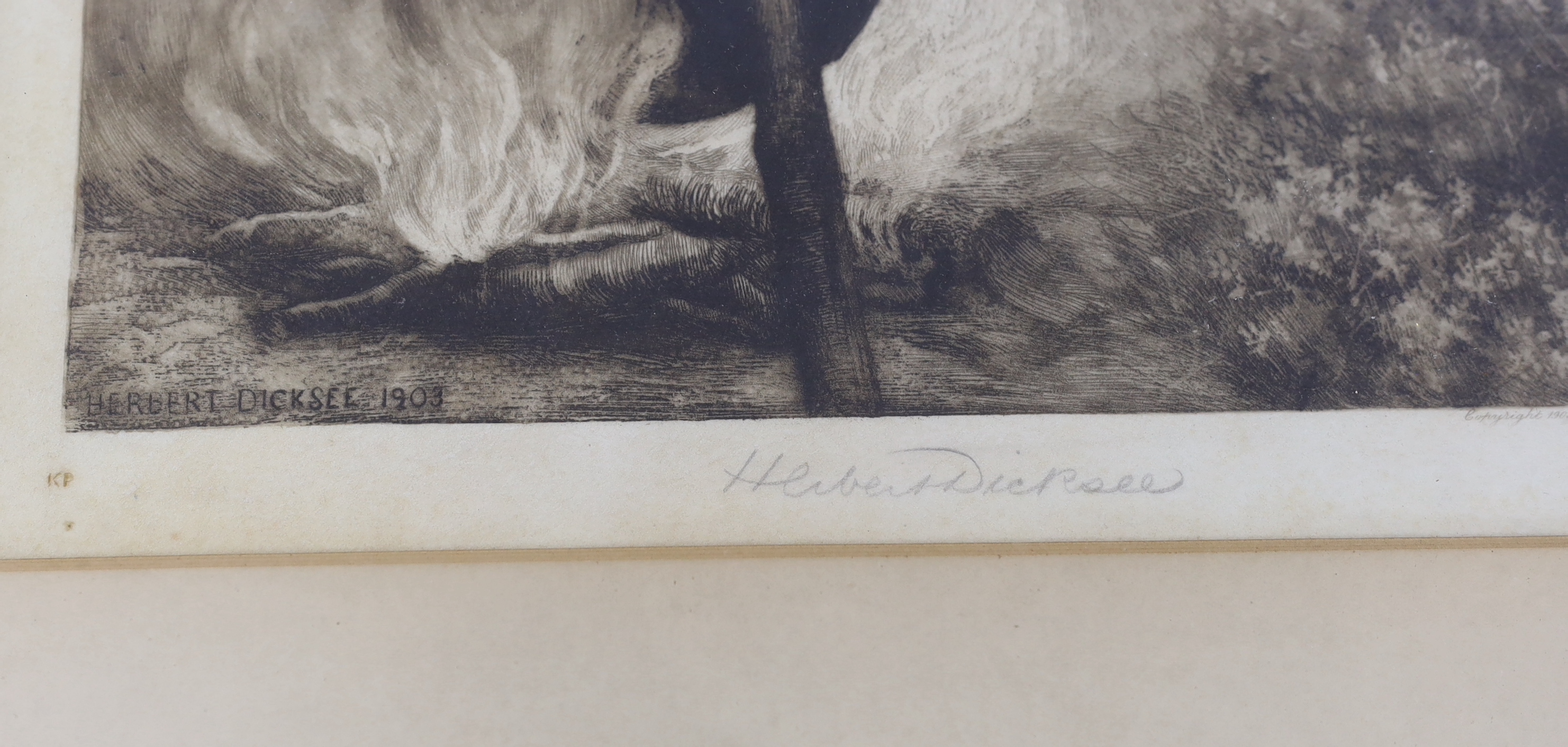 Herbert Dicksee (1862-1942), etching, 'Little Gypsy', signed in pencil, publ. 1903, 52 x 63cm